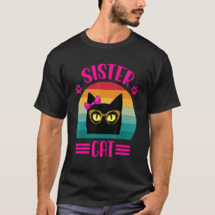 Süße kleine Schwesterkatze mit Leopardenbrille Ret T-Shirt