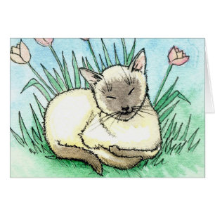 Süße kleine siamesische Katzenkarte