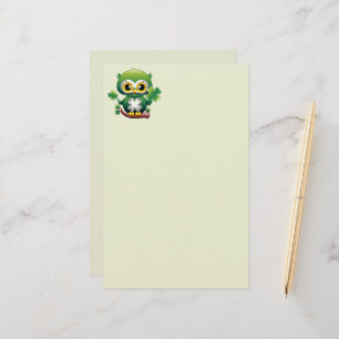 Süße kleine St. Patrick Cartoon-Eule Briefpapier