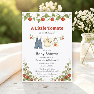 Süße kleine Tomaten-Baby-Party-Einladung QR RSVP Einladung