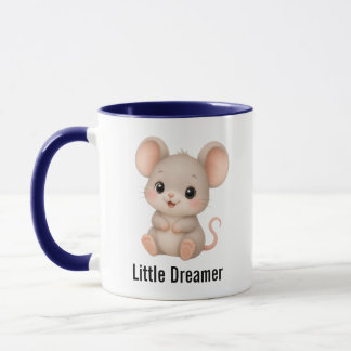Süße kleine Träumer-Maus Blaue Zweifarben-Kaffeeta Tasse