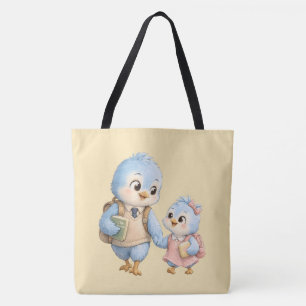 Süße kleine Vogelfamilie Trim-Tasche Tasche