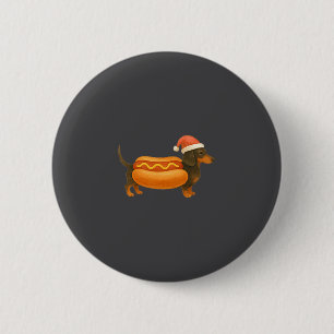 Süße kleine Weihnachten lustiger Hot Dog Dachshund Button