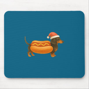 Süße kleine Weihnachten lustiger Hot Dog Dachshund Mousepad