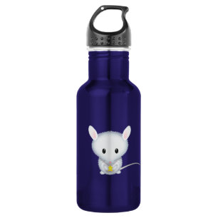Süße kleine weiße Maus mit Stern Trinkflasche