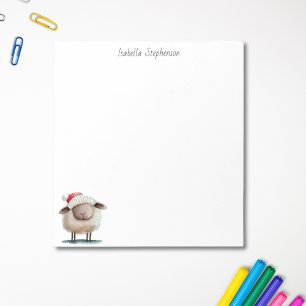 Süße kleine Winter-Schafe Personalisierter Name Notizblock