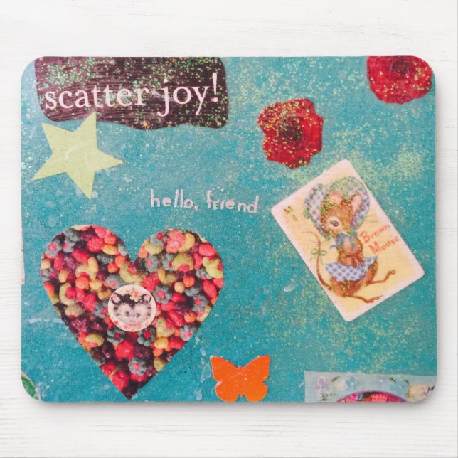 Süße kleine zujubelnde Mausunterlage Mousepad (Vorne)