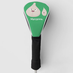 Süße Knoblauch-Comic-Gemüse-Illustration Golf Headcover