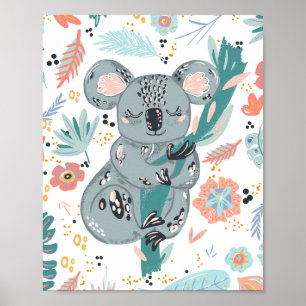 Süße Koala-Kinderzimmer-Kunst Poster