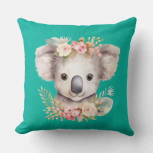 Süße Koala Türkis Wurf Kissen