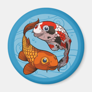 Süße Koi-Karpfen Schwimmende Fische Lustige Goldfi Magnet