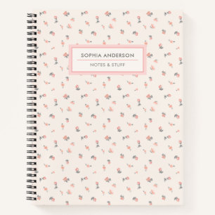 Süße Kokette Floral Personalisiert Notizbuch