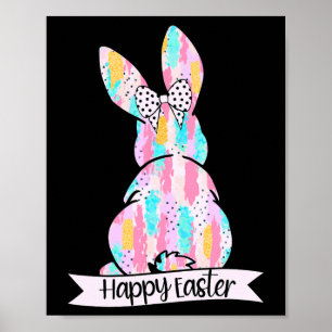 Süße Kokette Fröhlicher Osterhase und Bögen Pinsel Poster