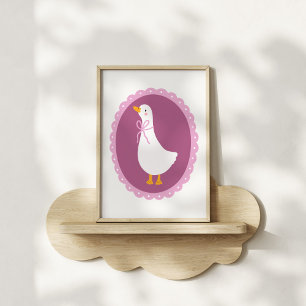 Süße, kokette Gans-Nursery-Kunst Poster