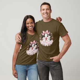 Süße Kokette Kirschkatze Rosa Schleifen Shirt