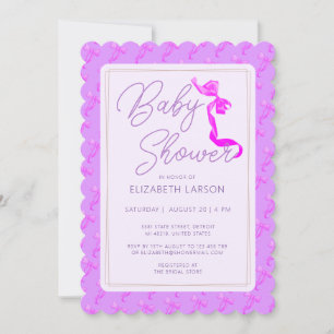 Süße Kokette Lila Fliege Elegante Babyparty Einladung