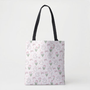 Süße Kokette Rosa Schleife/ Weiße Häschen-Tasche Tasche