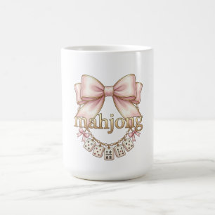 Süße Koketten-Rosa-Schleife Mahjong-Anhänger Damen Kaffeetasse