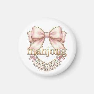 Süße Koketten-Rosa-Schleife Mahjong-Anhänger Damen Magnet