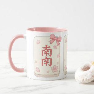 Süße Koketten-Rosa-Südwind-Mahjong-Kaffeetasse Tasse