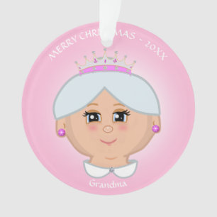 Süße Königin Oma auf Rosa Ornament