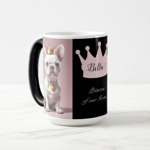 Süße königliche Prinzessin Weiße Französische Bull Verwandlungstasse