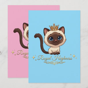 Süße königliche Siamkatze Dankeskarte
