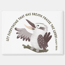 Süße Kookaburra preist den Herrn Bibelvers