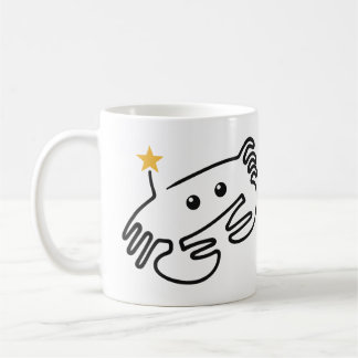 Süße Krabbe, One-Line-Kunst mit rotem Herzen Kaffeetasse