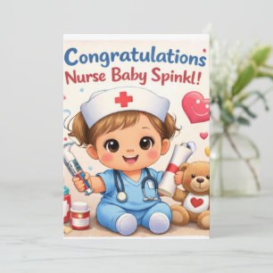 Süße Krankenpfleger-Baby-Sprinkle-Einladungskarte Einladung
