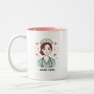 Süße Krankenpfleger-Kaffeetasse als Geschenk Zweifarbige Tasse