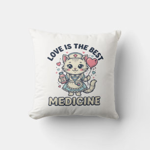 Süße Krankenschwester Katze Liebe ist die beste Me Kissen