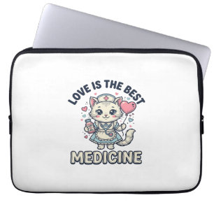 Süße Krankenschwester Katze Liebe ist die beste Me Laptopschutzhülle