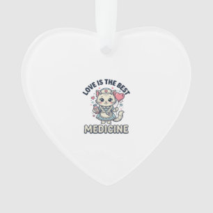 Süße Krankenschwester Katze Liebe ist die beste Me Ornament