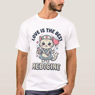 Süße Krankenschwester Katze Liebe ist die beste Me T-Shirt