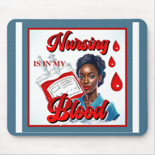 Süße Krankenschwester Pinup_ Es liegt in meinem Bl Mousepad