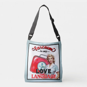 Süße Krankenschwester Pinup_ Liebessprache Tragetaschen Mit Langen Trägern