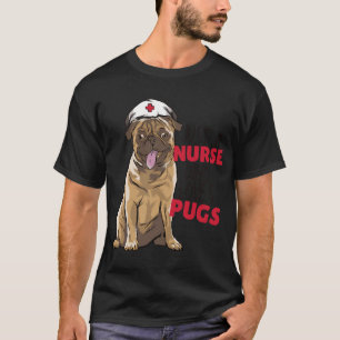 Süße Krankenschwester Pug Liebhaber Lustiger Hund T-Shirt