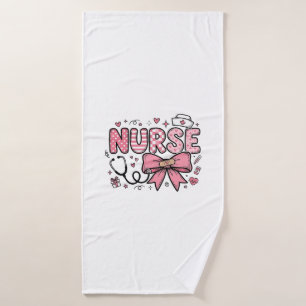 Süße Krankenschwester Schleife Herz Vektor-Shirt-D Badehandtuch