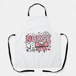 Süße Krankenschwester Schleife Herz Vektor-Shirt-D Schürze