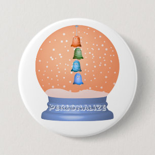 Süße Kreaturen Cartoon-Schneekugel skurril Button