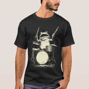 Süße Kröte spielt Schlagzeug Lustige Musik Tier Sc T-Shirt