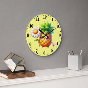 Süße Küche für Ananasliebhaber Große Wanduhr