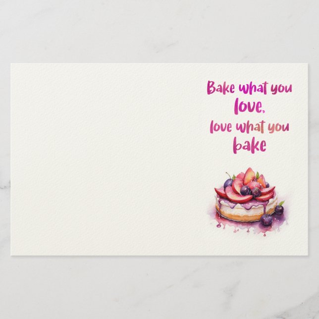Süße Kuchen Design  Briefpapier (Vorderseite)