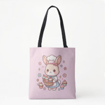 Süße Küchenbunnys Rosa Canvas-Tasche