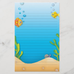 süße Kugelfisch-Unterwasserszene Briefpapier
