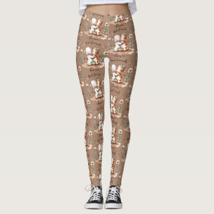 Süße Kuh beste Freunde Umarmen Blumenkunst Leggings