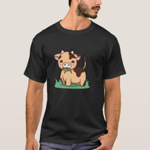Süße Kuh, die Gras isst, Landwirtschaft, Weide, Ku T-Shirt