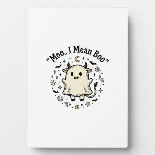 Süße Kuh Geist Halloween Moo Boo Vintage Design_1 Fotoplatte