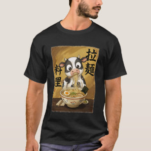 Süße Kuh isst Ramen-Nudeln Lustiges Japan Kawaii C T-Shirt